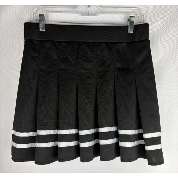Spirit Halloween Cheer Skirt Adult Sz XL Black White Trim Cosplay Cheerleader - Picture 2 of 6